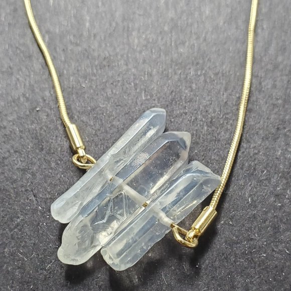 Charming Charlie Shamballa adjustable triple quartz crystal gold bracelet - Picture 4 of 4